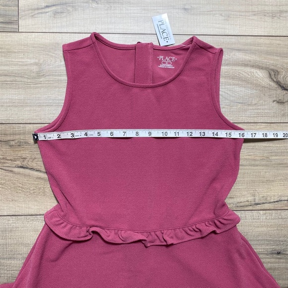 The Children’s Place Girls Ruffle Jacquard Tiered‎ Dress Size 16 Malaga Rose - Picture 2 of 10